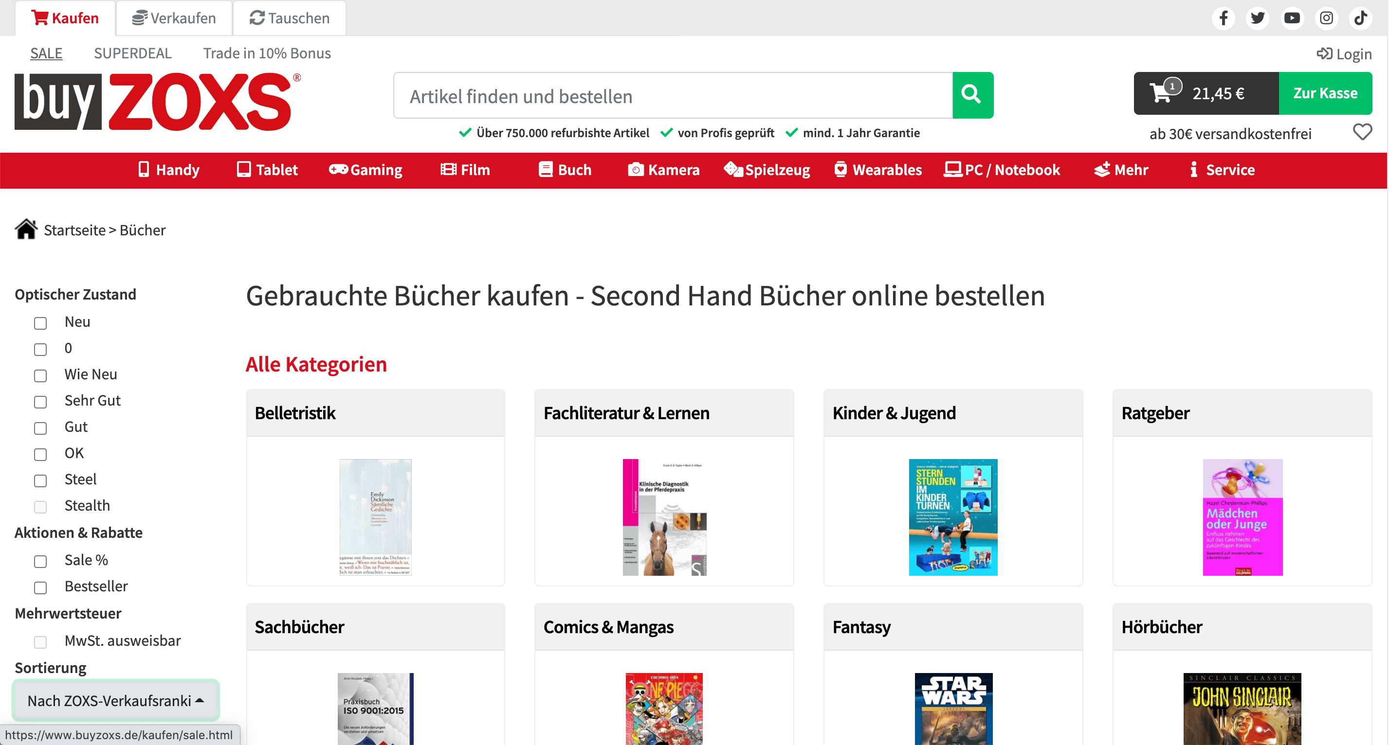 buyZoxs webseite