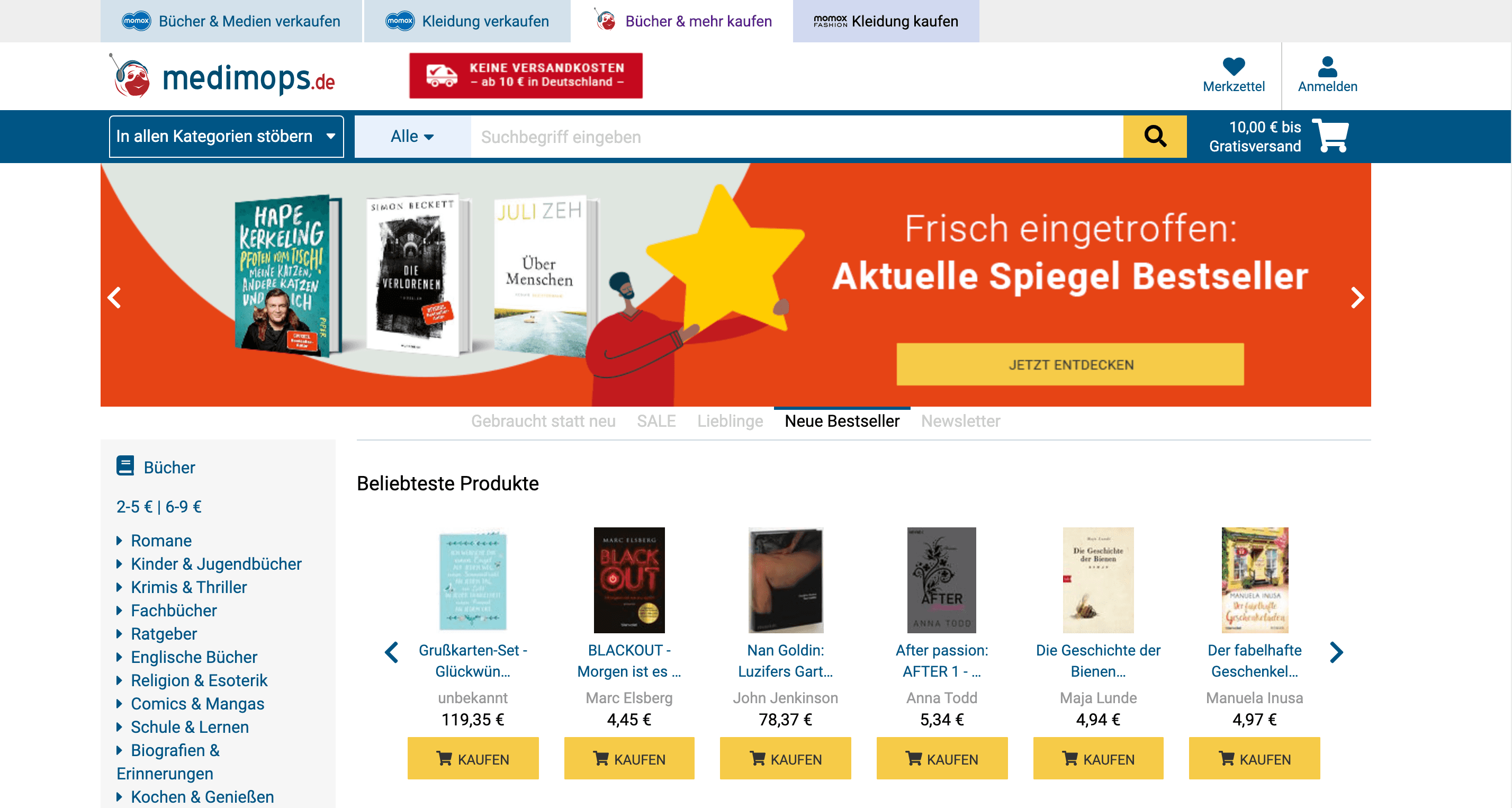 Medimops Bücher - gebrauchte Bücher kaufen