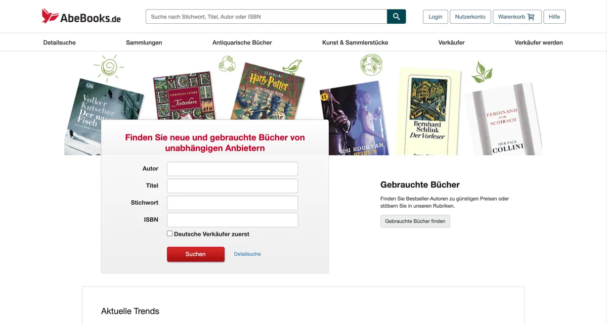 AbeBooks webseite